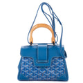 Shoulder Bag Saigon Mini Blue Calfskin Leather/Goyardine Canvas