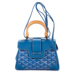 Shoulder Bag Saigon Mini Blue Calfskin Leather/Goyardine Canvas