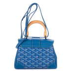 Shoulder Bag Saigon Mini Blue Calfskin Leather/Goyardine Canvas