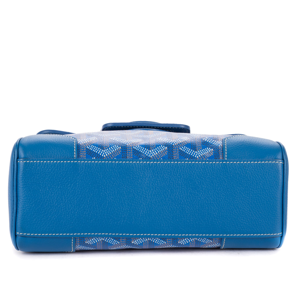 Shoulder Bag Saigon Mini Blue Calfskin Leather/Goyardine Canvas
