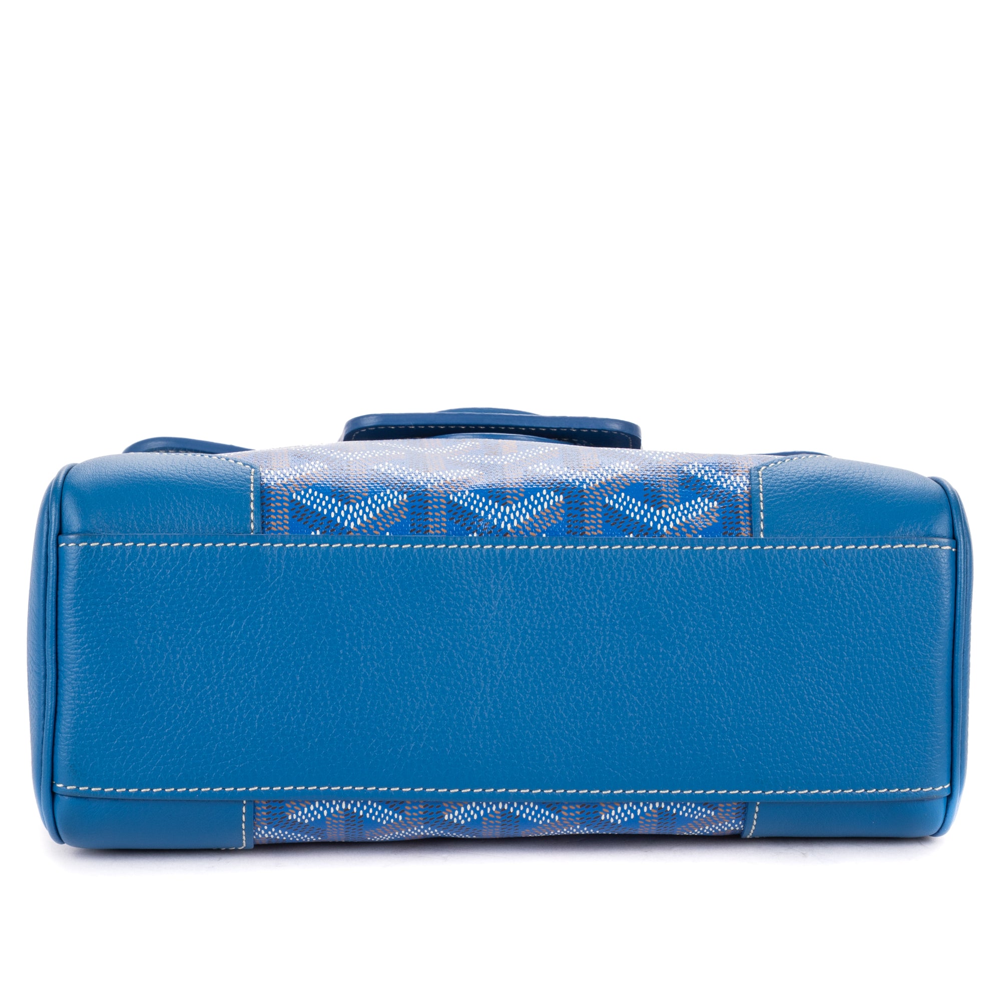 Shoulder Bag Saigon Mini Blue Calfskin Leather/Goyardine Canvas