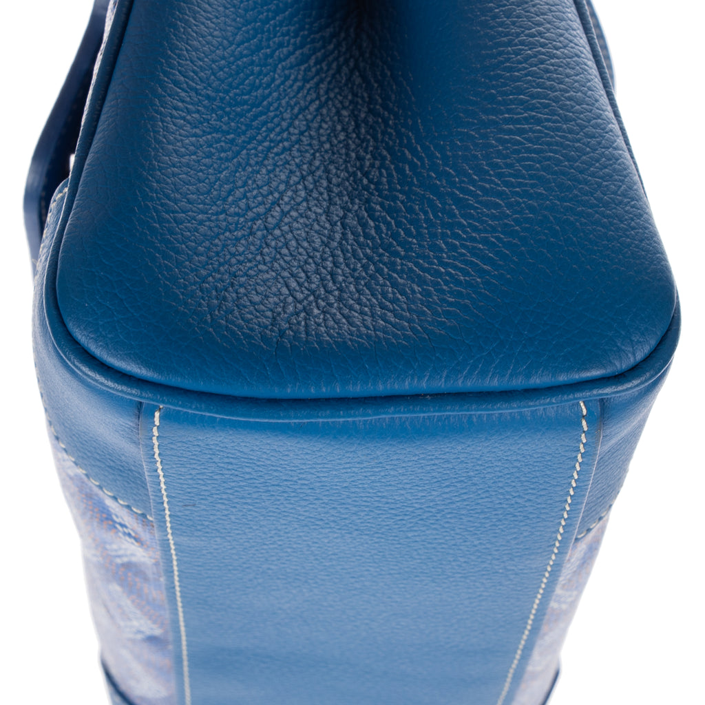 Shoulder Bag Saigon Mini Blue Calfskin Leather/Goyardine Canvas