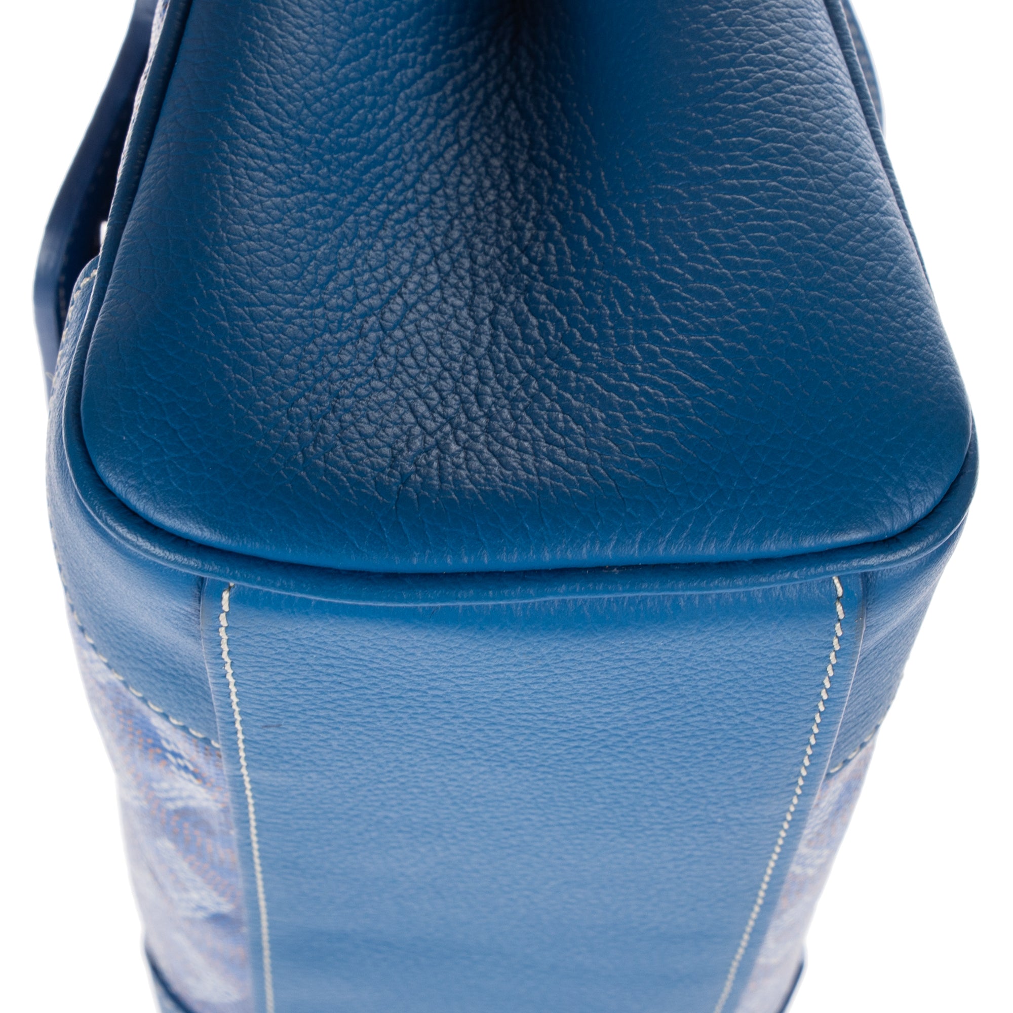 Shoulder Bag Saigon Mini Blue Calfskin Leather/Goyardine Canvas