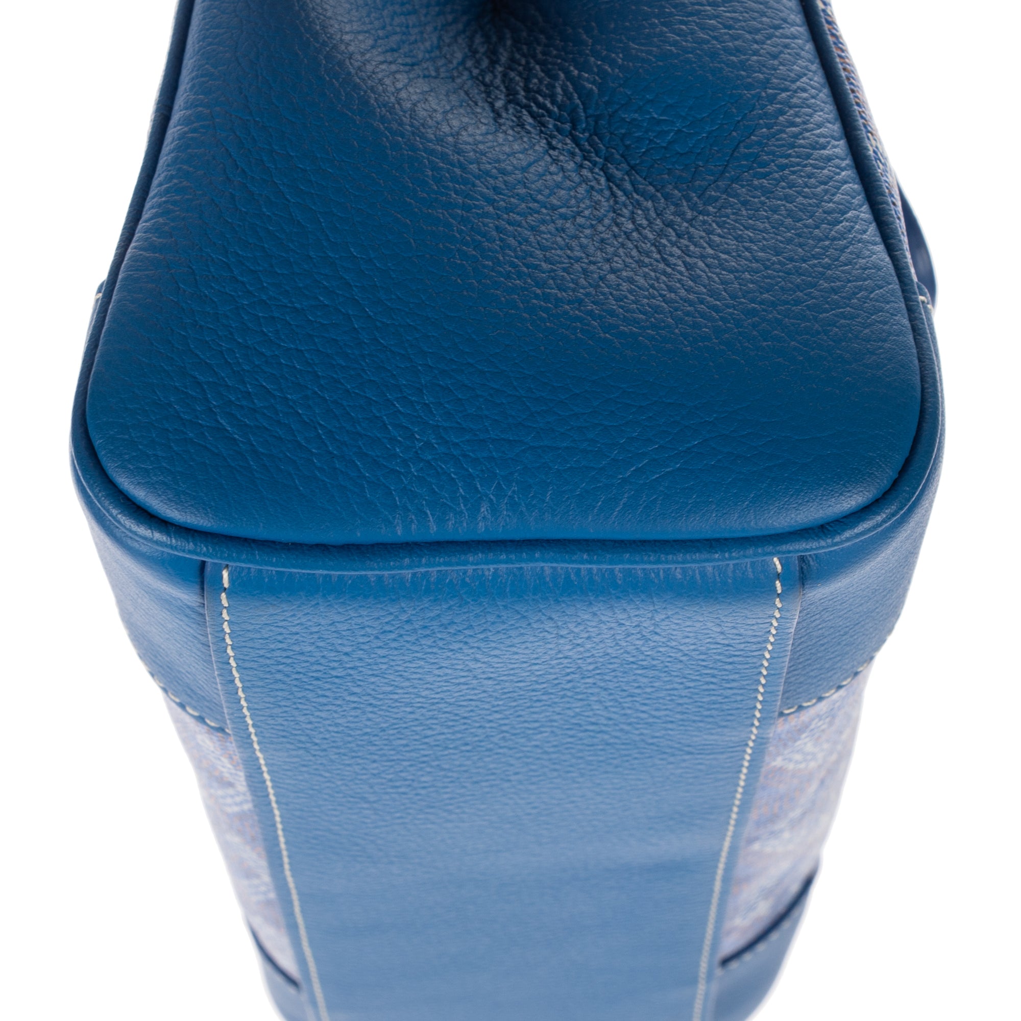 Shoulder Bag Saigon Mini Blue Calfskin Leather/Goyardine Canvas