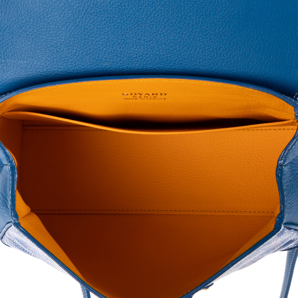 Shoulder Bag Saigon Mini Blue Calfskin Leather/Goyardine Canvas