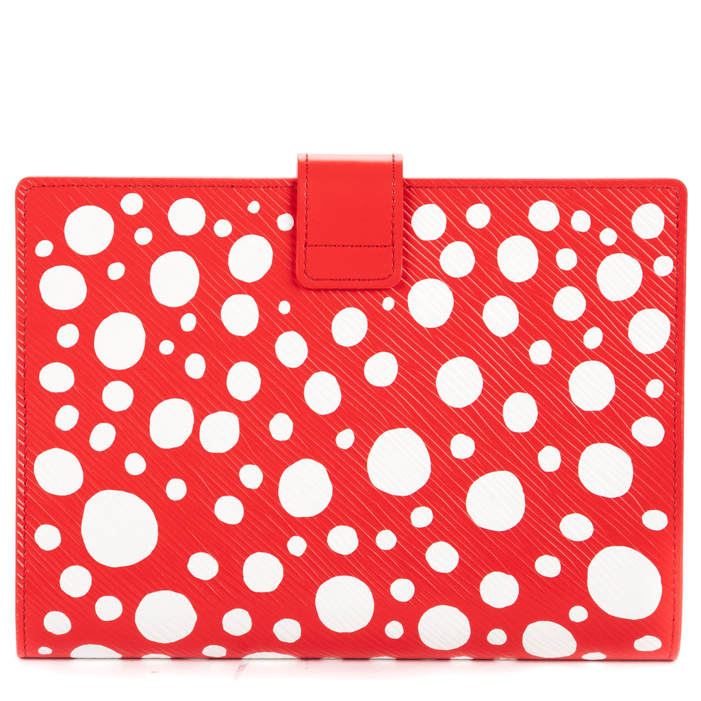 Case Yayoi Kusama Infinity Dots Paul Note Cover Red Epi Pattern Leather