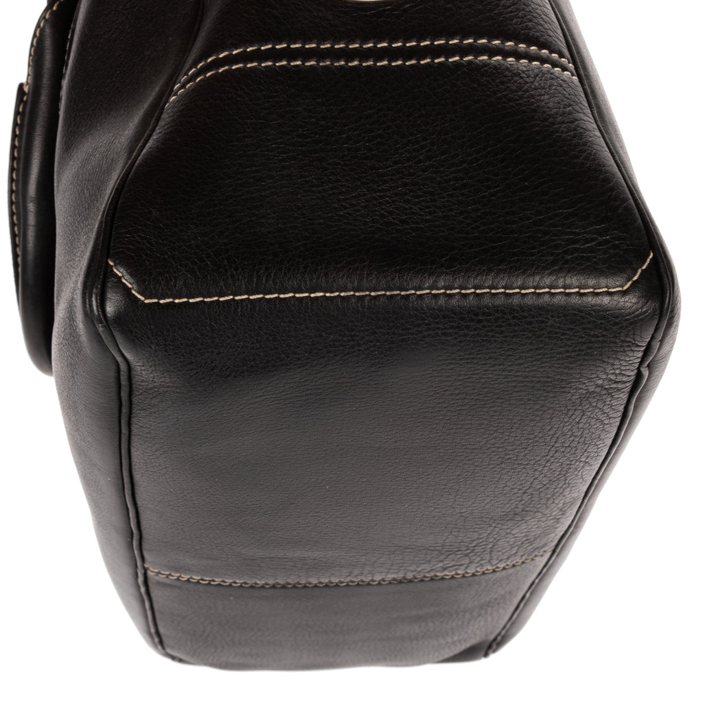 Shoulder Bag Boogie Bag Black Pebbled Calfskin Leather