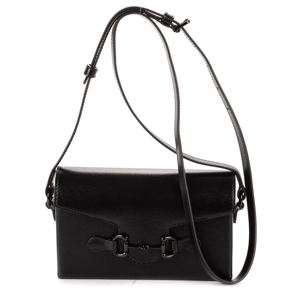 Shoulder Bag Mini 1955 Horsebit Crossbody Mini Black Smooth Calfskin Leather