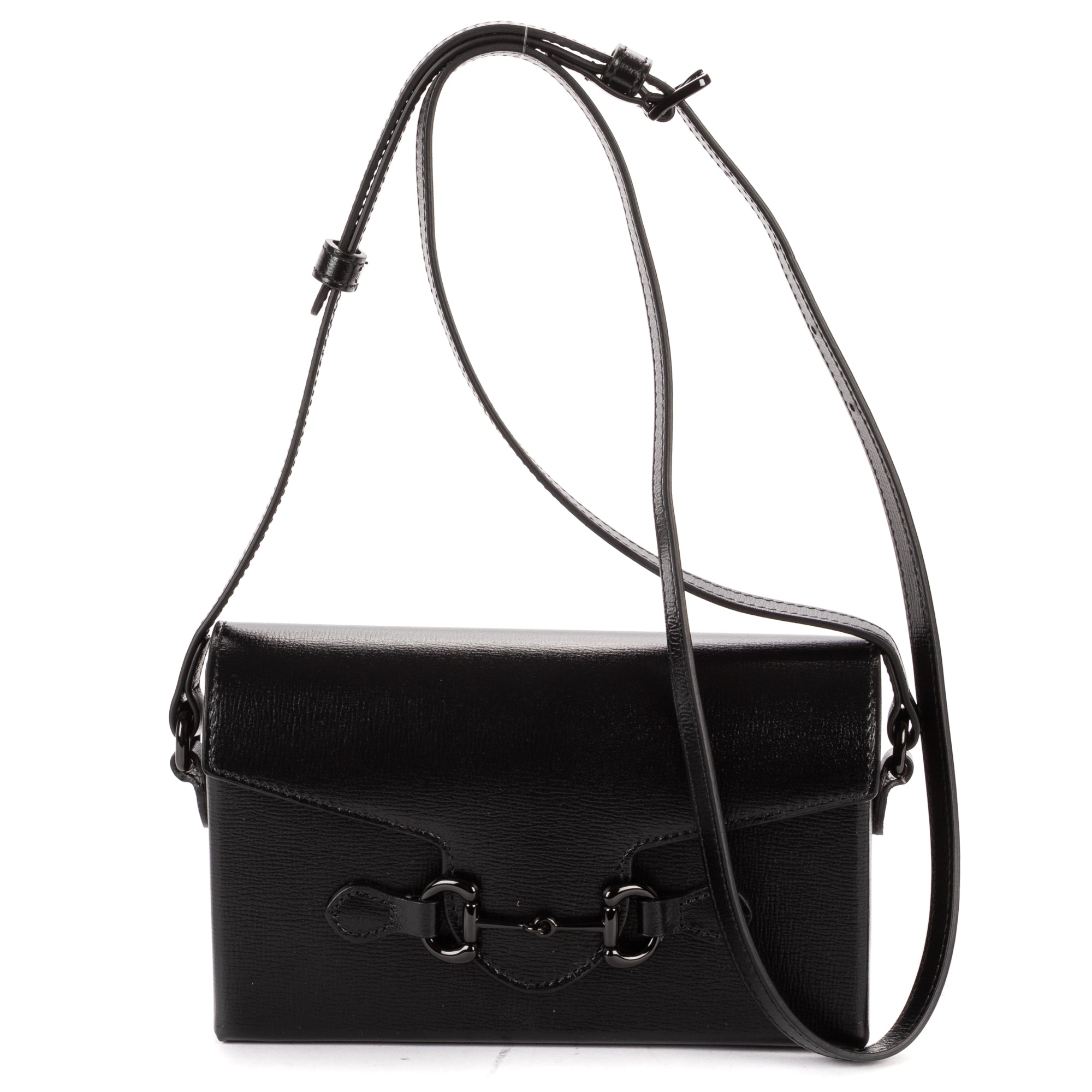 Shoulder Bag Mini 1955 Horsebit Crossbody Mini Black Smooth Calfskin Leather