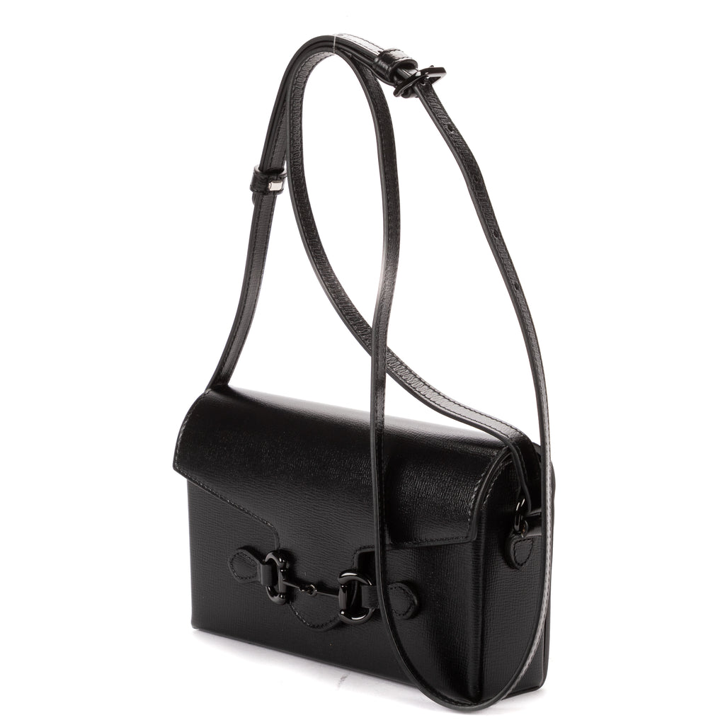 Shoulder Bag Mini 1955 Horsebit Crossbody Mini Black Smooth Calfskin Leather