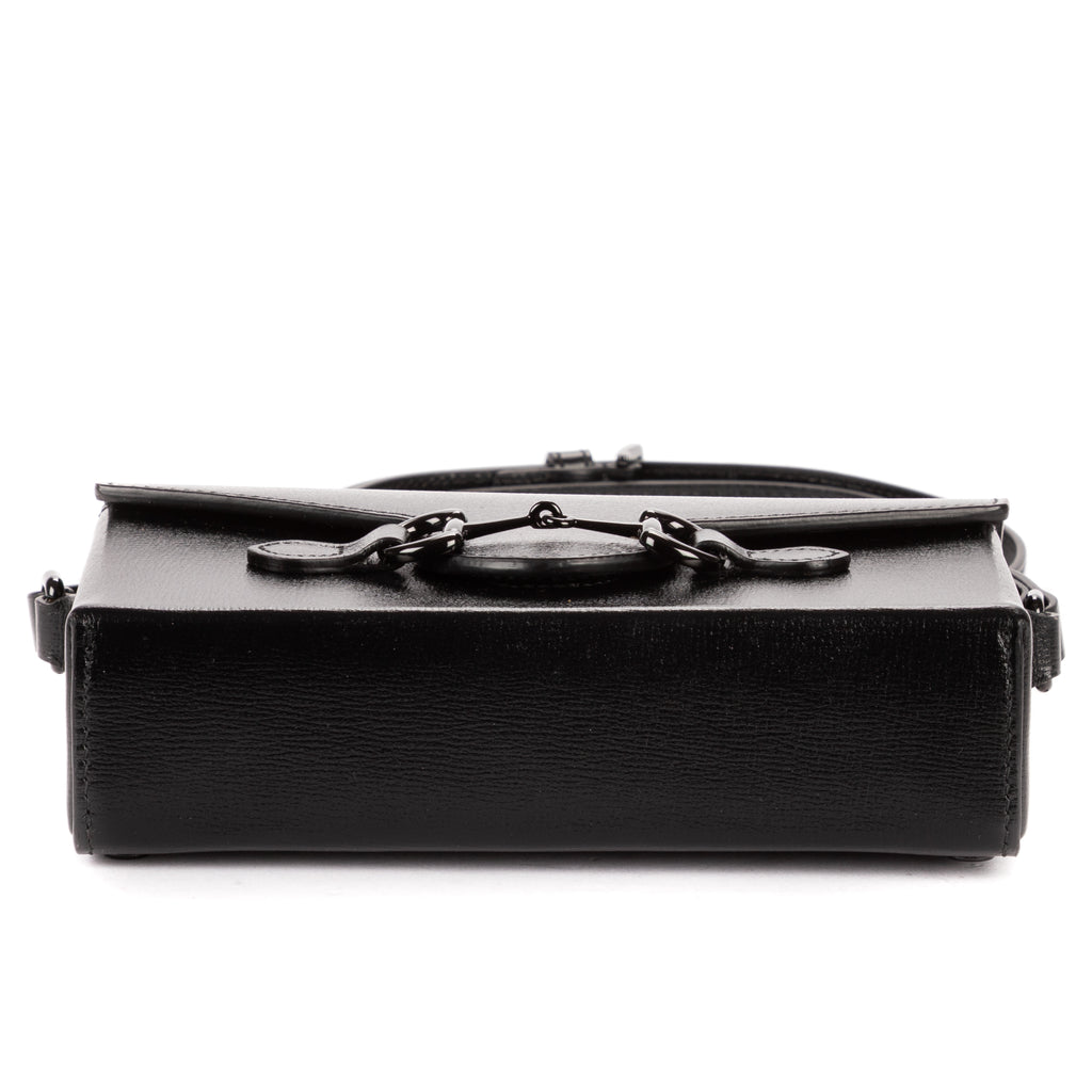 Shoulder Bag Mini 1955 Horsebit Crossbody Mini Black Smooth Calfskin Leather