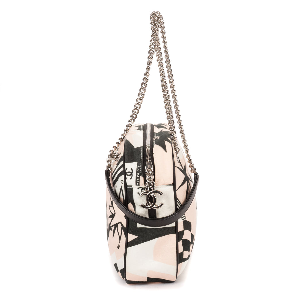 Shoulder Bag La Pausa Bay Camera Bag White Printed Canvas