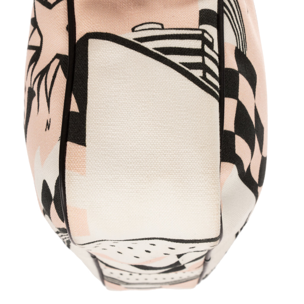 Shoulder Bag La Pausa Bay Camera Bag White Printed Canvas
