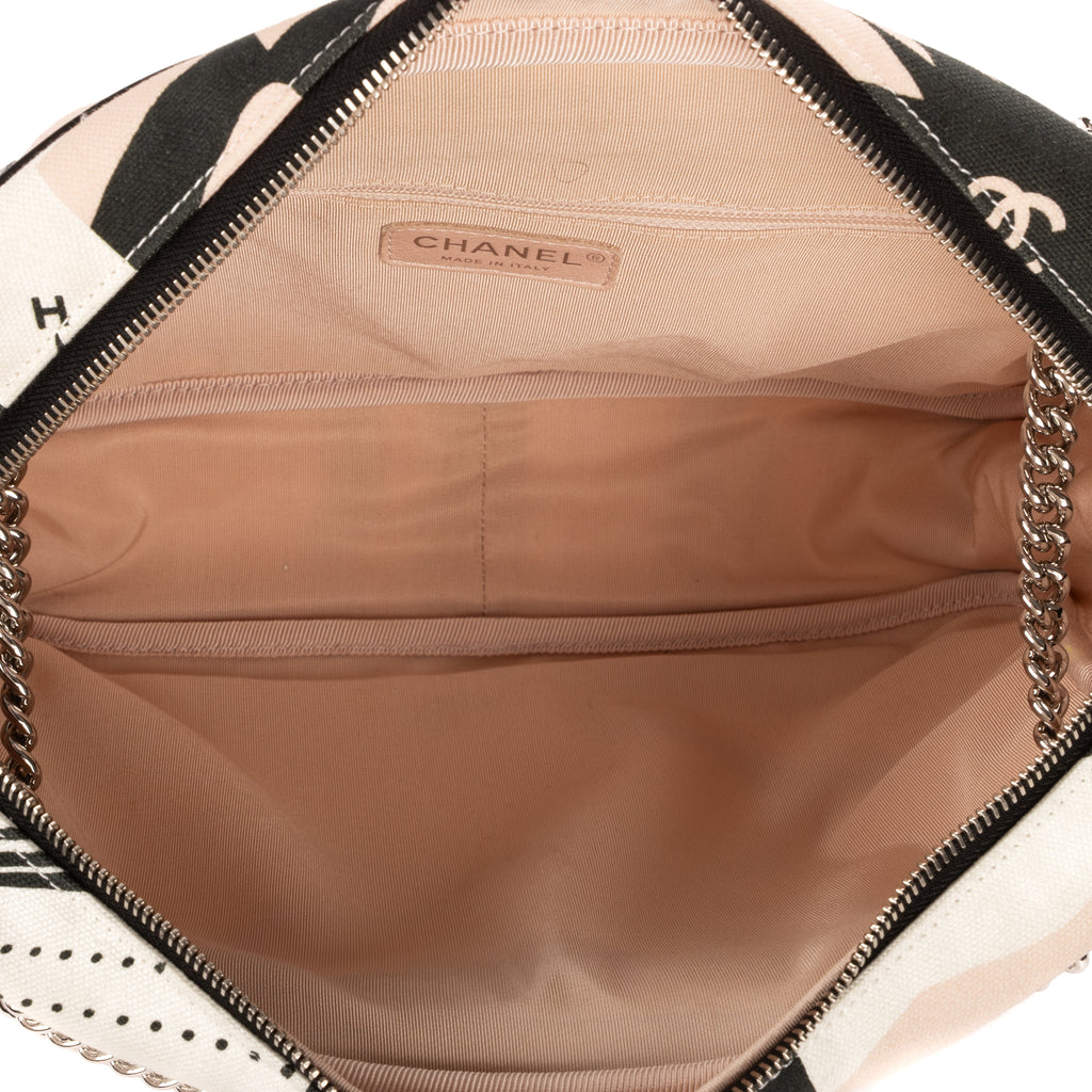 Shoulder Bag La Pausa Bay Camera Bag White Printed Canvas