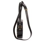 Shoulder Bag Round Purse Crossbody Black Triomphe Embroidery Canvas