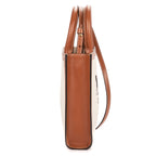 Shoulder Bag Mini Vertical Cabas Tote Mini Tan Carriage Print Canvas