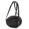 Shoulder Bag Oval Crossbody Black Smooth Calfskin Leather