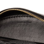 Shoulder Bag Oval Crossbody Black Smooth Calfskin Leather