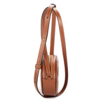 Shoulder Bag Oval Crossbody Tan Smooth Calfskin Leather
