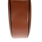 Shoulder Bag Oval Crossbody Tan Smooth Calfskin Leather