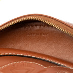 Shoulder Bag Oval Crossbody Tan Smooth Calfskin Leather