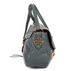 Shoulder Bag Small Elsie Satchel Small Blue Calfskin Leather