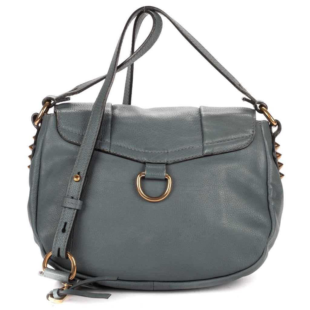 Shoulder Bag Small Elsie Satchel Small Blue Calfskin Leather