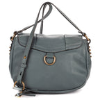 Shoulder Bag Small Elsie Satchel Small Blue Calfskin Leather