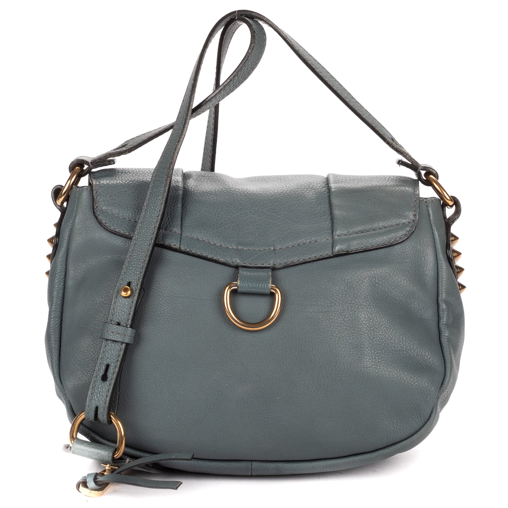 Shoulder Bag Small Elsie Satchel Small Blue Calfskin Leather