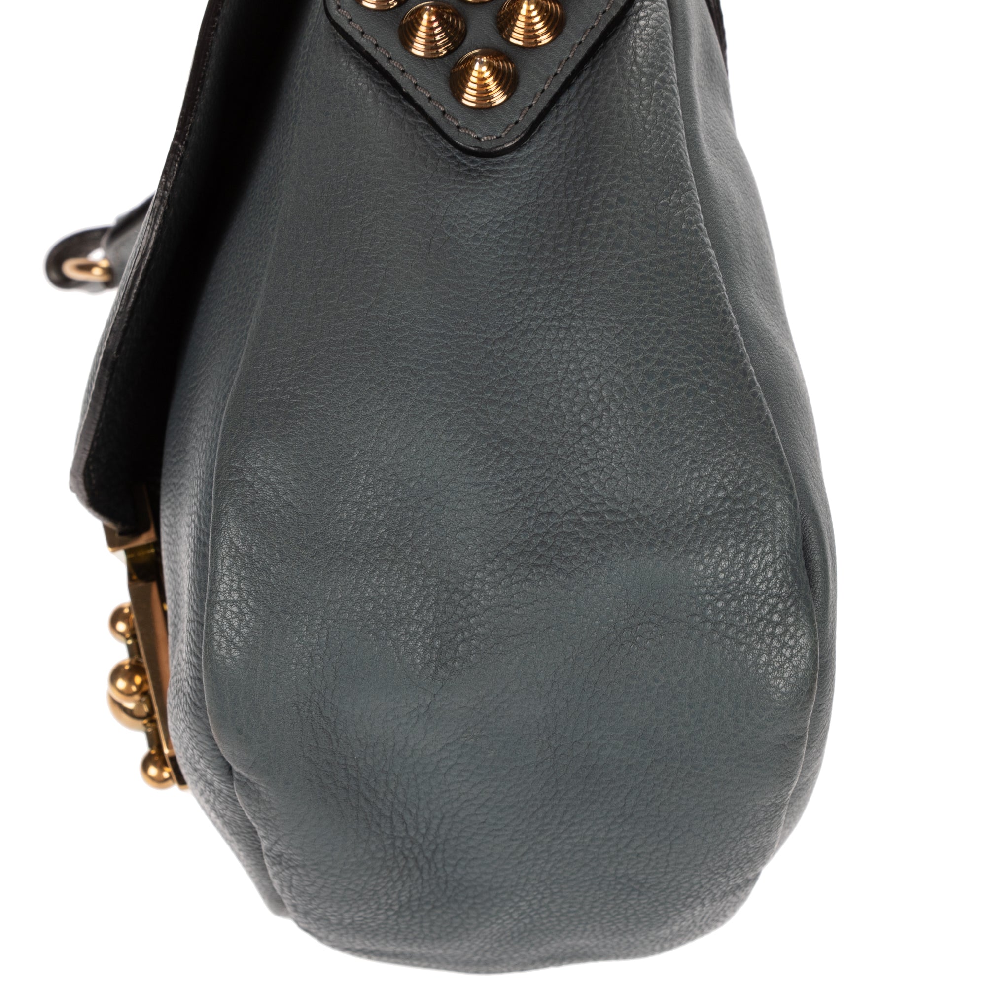 Shoulder Bag Small Elsie Satchel Small Blue Calfskin Leather
