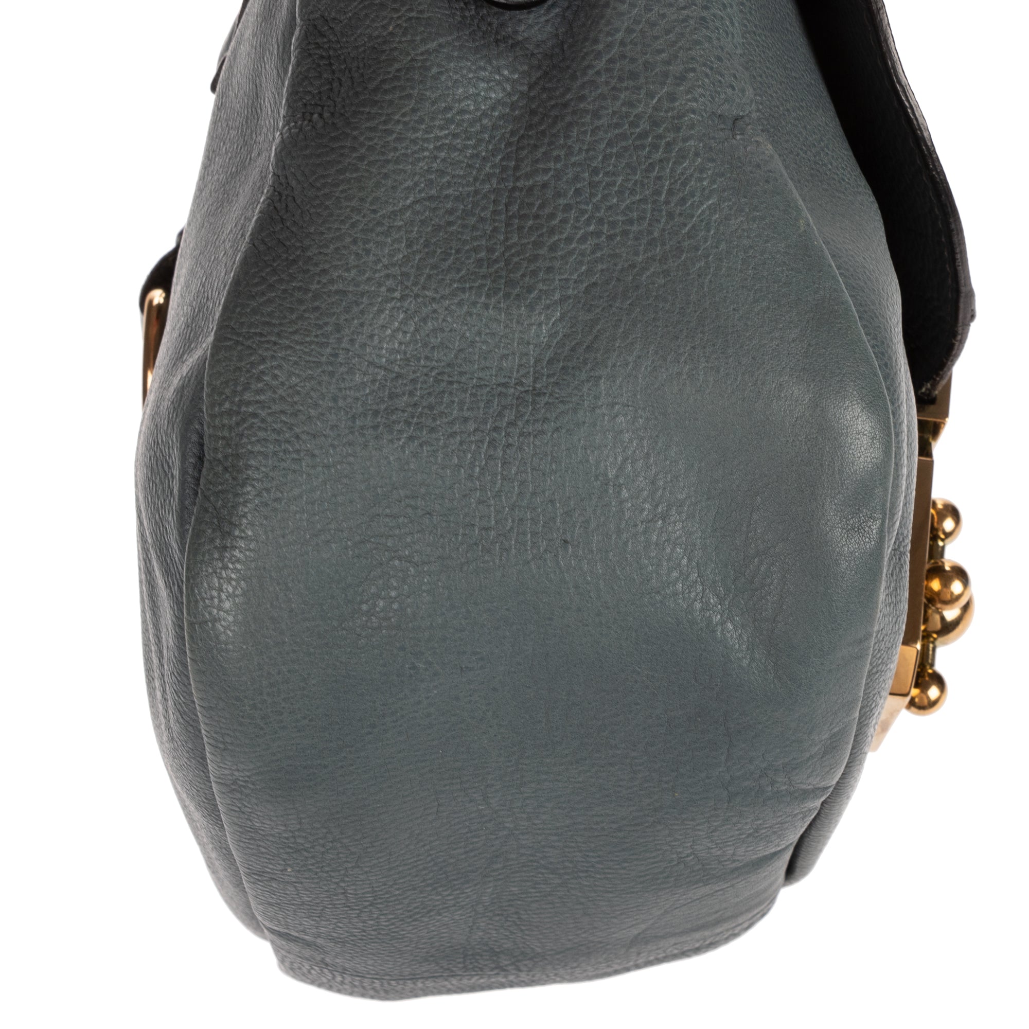 Shoulder Bag Small Elsie Satchel Small Blue Calfskin Leather