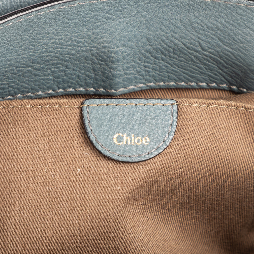 Shoulder Bag Small Elsie Satchel Small Blue Calfskin Leather