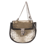 Shoulder Bag Small Drew Small Black Sequin Calfskin Leather