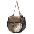 Shoulder Bag Small Drew Small Black Sequin Calfskin Leather