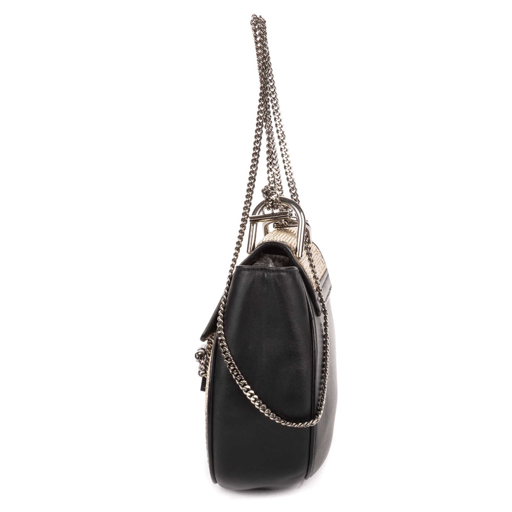 Shoulder Bag Small Drew Small Black Sequin Calfskin Leather