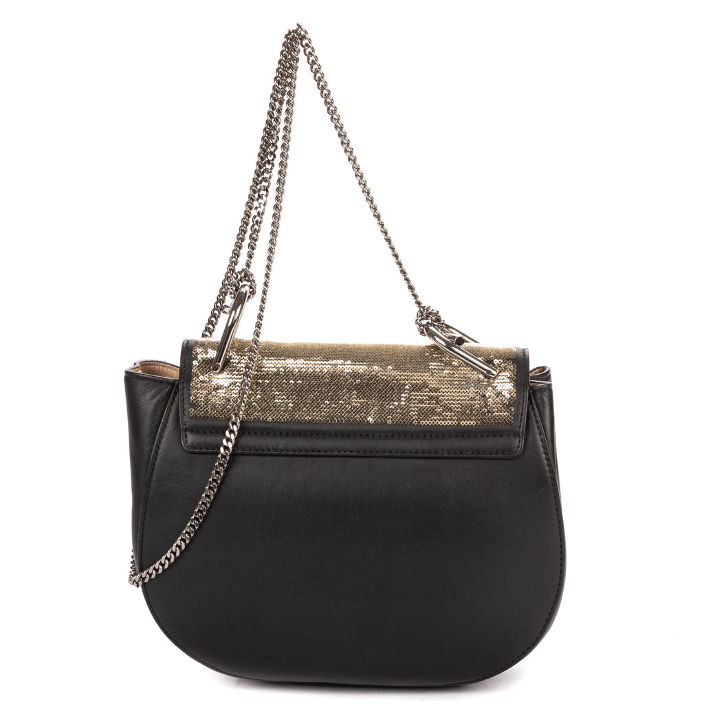 Shoulder Bag Small Drew Small Black Sequin Calfskin Leather