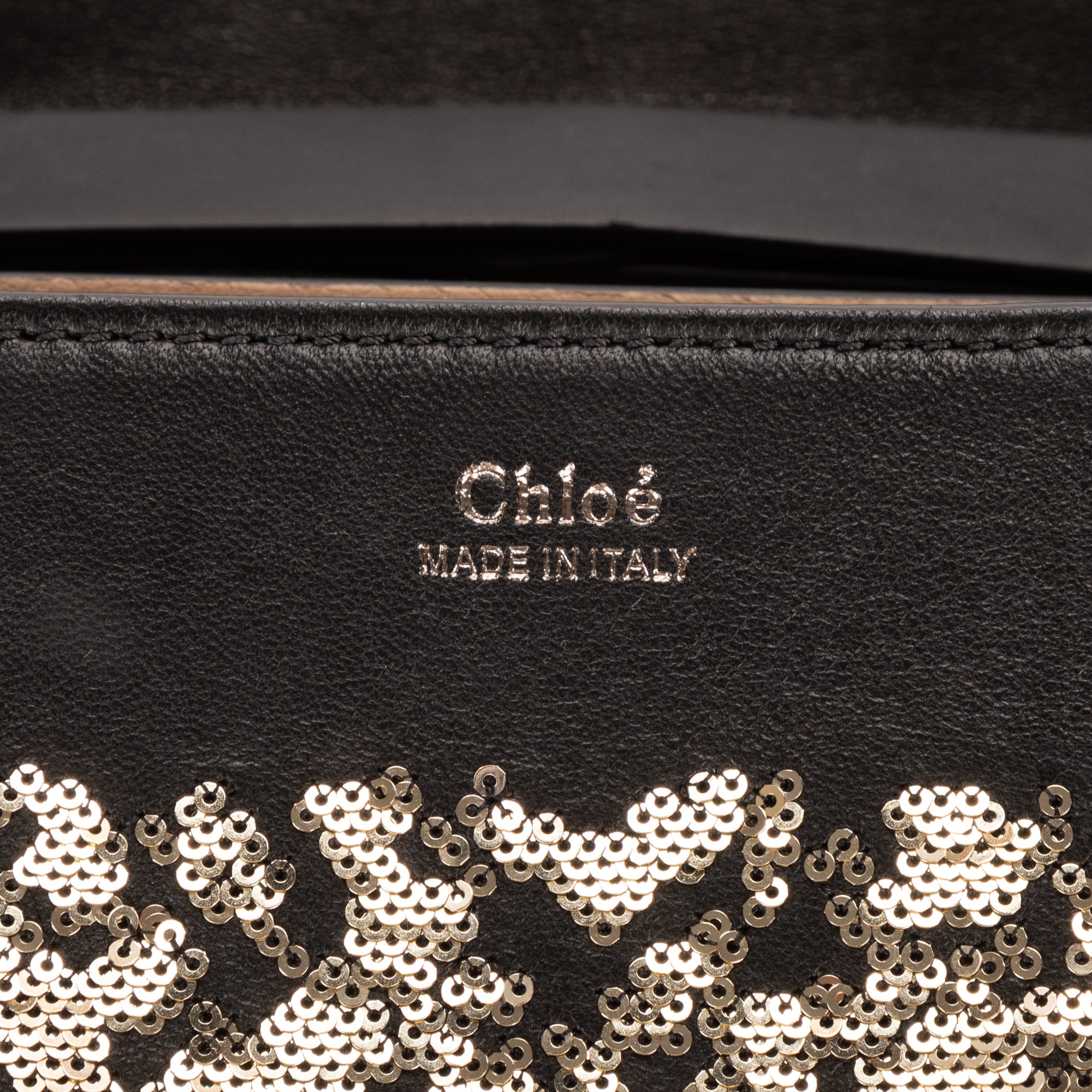 Shoulder Bag Small Drew Small Black Sequin Calfskin Leather