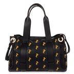 Shoulder Bag Tao Zipped Tote Black Embrodered Calfskin Leather