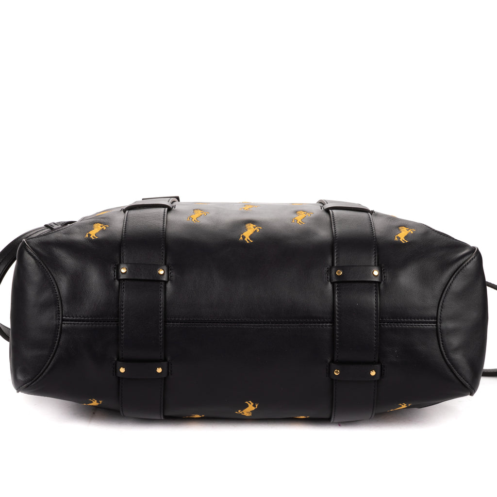 Shoulder Bag Tao Zipped Tote Black Embrodered Calfskin Leather
