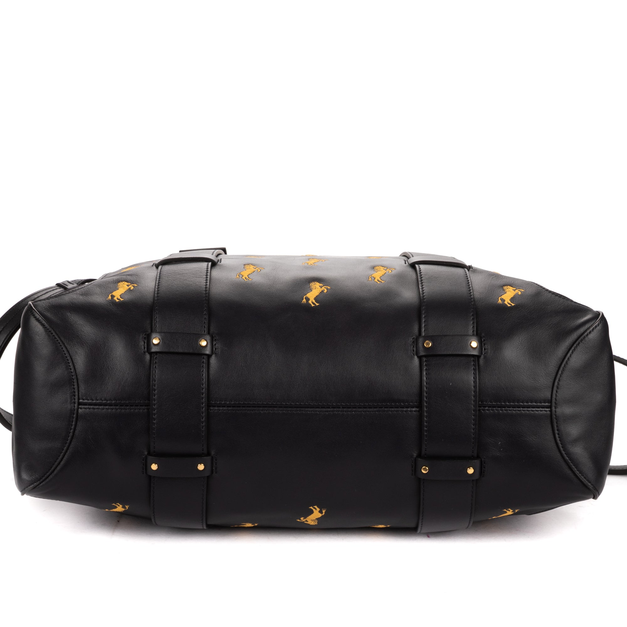 Shoulder Bag Tao Zipped Tote Black Embrodered Calfskin Leather