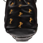 Shoulder Bag Tao Zipped Tote Black Embrodered Calfskin Leather