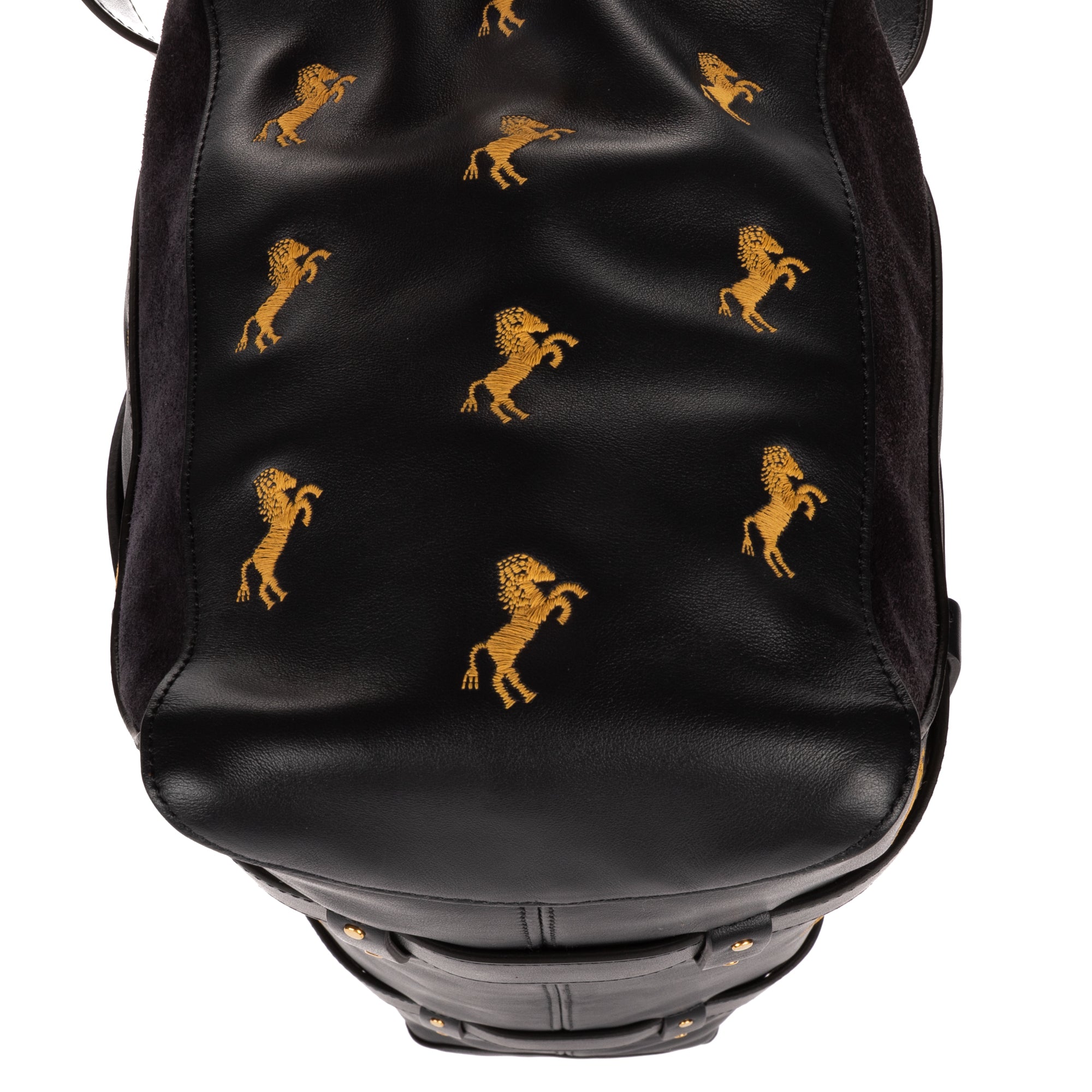 Shoulder Bag Tao Zipped Tote Black Embrodered Calfskin Leather