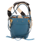 Shoulder Bag Mini Roy Bucket Mini Blue Calfskin Leather
