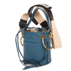 Shoulder Bag Mini Roy Bucket Mini Blue Calfskin Leather