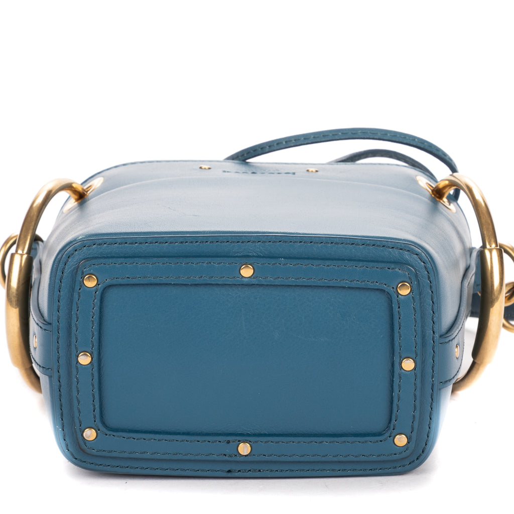 Shoulder Bag Mini Roy Bucket Mini Blue Calfskin Leather