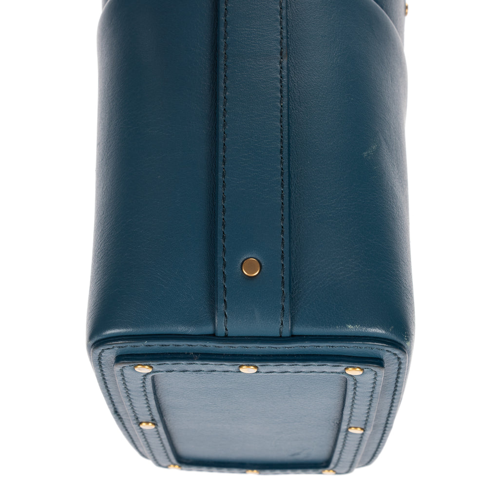 Shoulder Bag Mini Roy Bucket Mini Blue Calfskin Leather