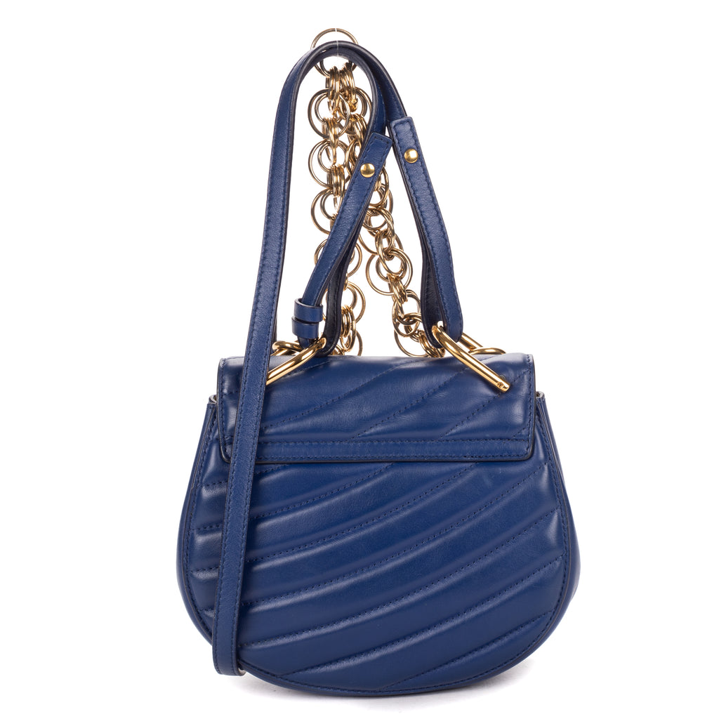Shoulder Bag Mini Drew Bijou Mini Blue Smooth Calfskin Leather