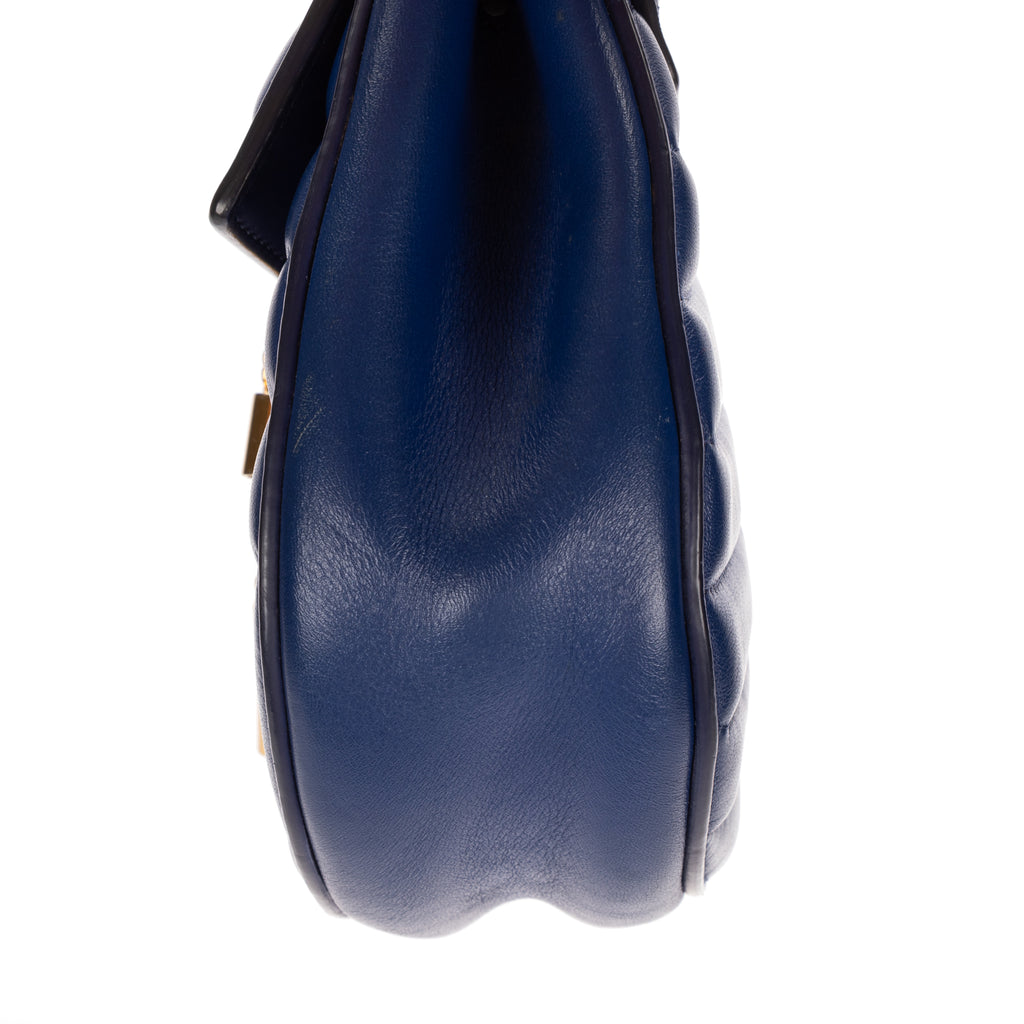 Shoulder Bag Mini Drew Bijou Mini Blue Smooth Calfskin Leather
