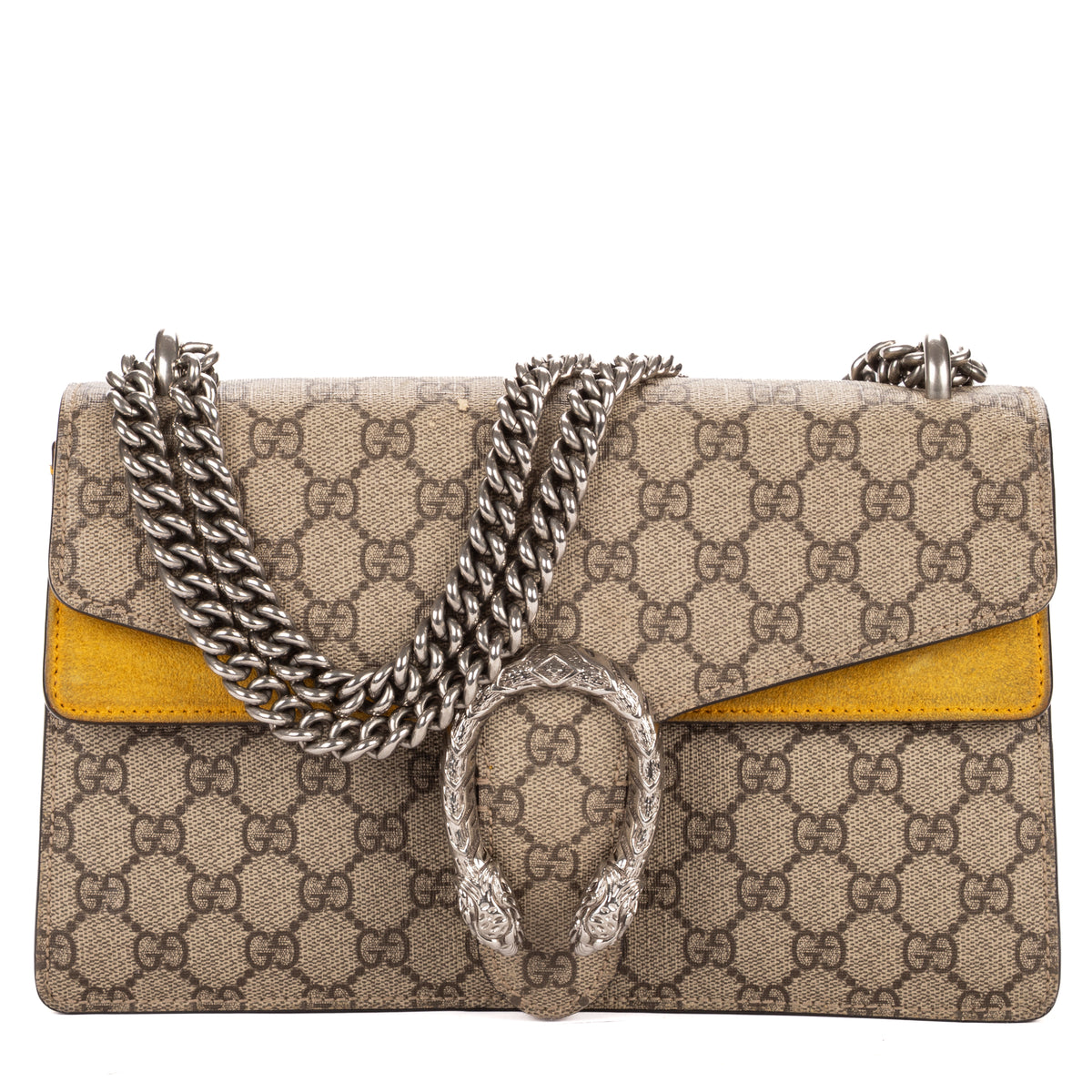 Shoulder Bag Small Dionysus Chain Crossbody Small Beige Supreme Coated Canvas