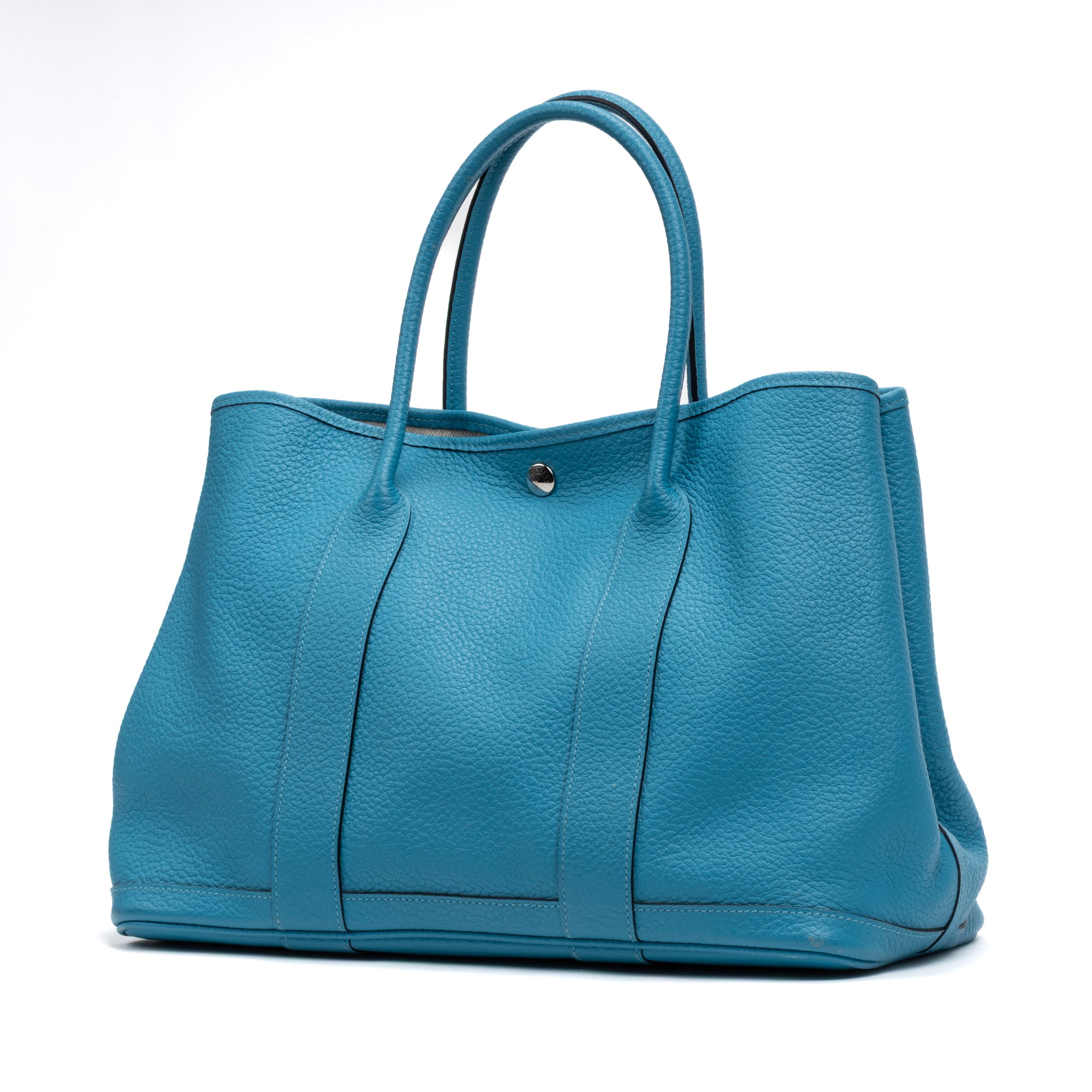 Handbag Garden Party 36 Turquoise Blue Fjord Leather
